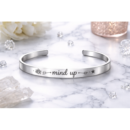 Bracelet Motivation Mind UP – Bracelet inspiration Silver à Diamant