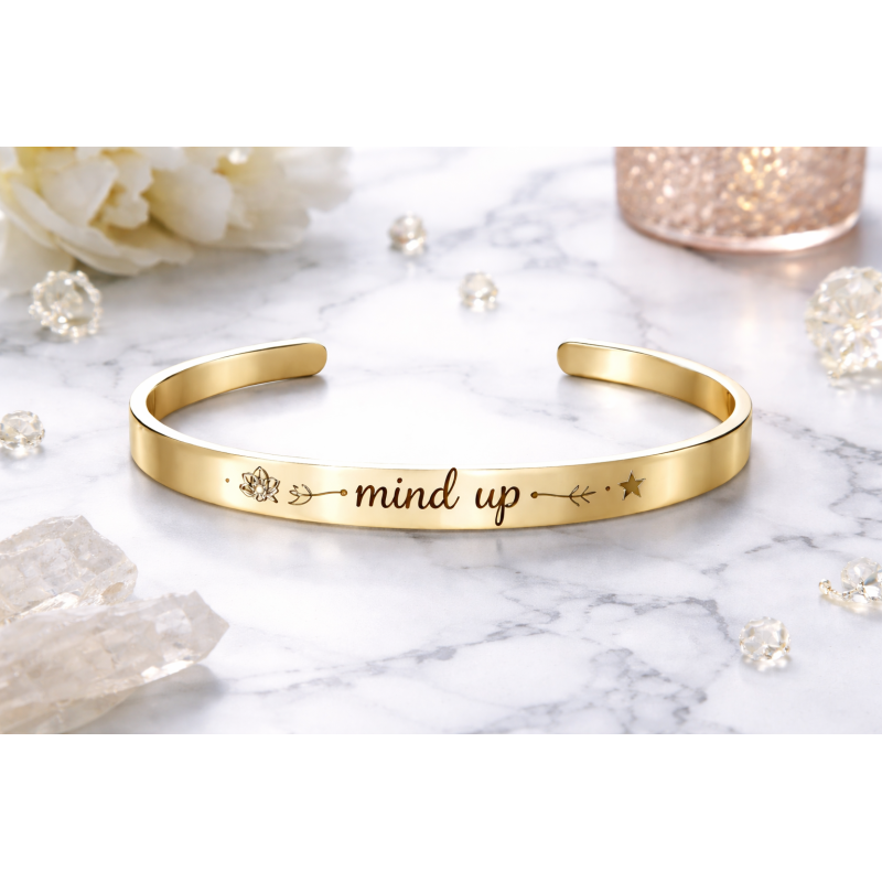 Bracelet Motivation Mind UP – Bracelet inspiration Silver à Diamant