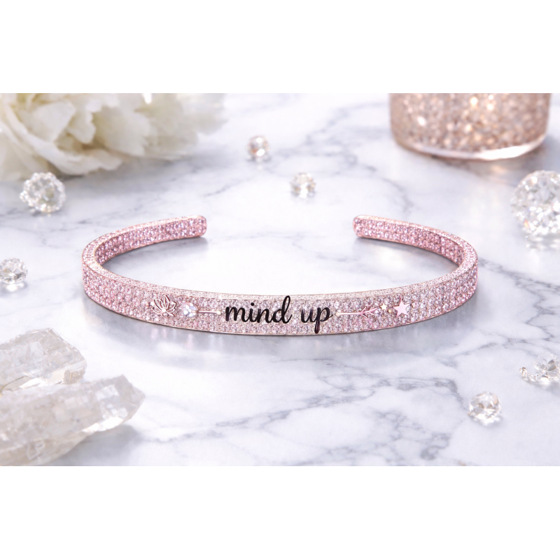 Bracelet Motivation Mind UP – Bracelet inspiration Silver à Diamant