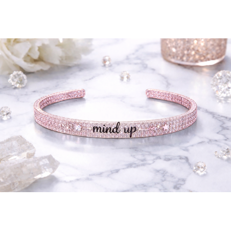 Bracelet Motivation Mind UP – Bracelet inspiration Silver à Diamant